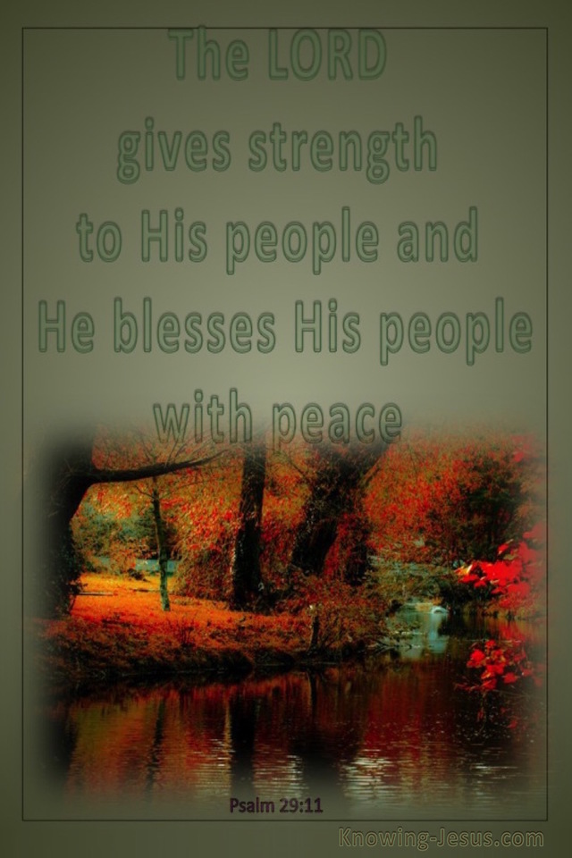Psalm 29:11 The Lord Gives Strength To His People (green)